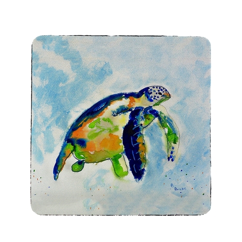 Betsy Drake CT134 Blue Sea Turtle Coaster - Set of 4