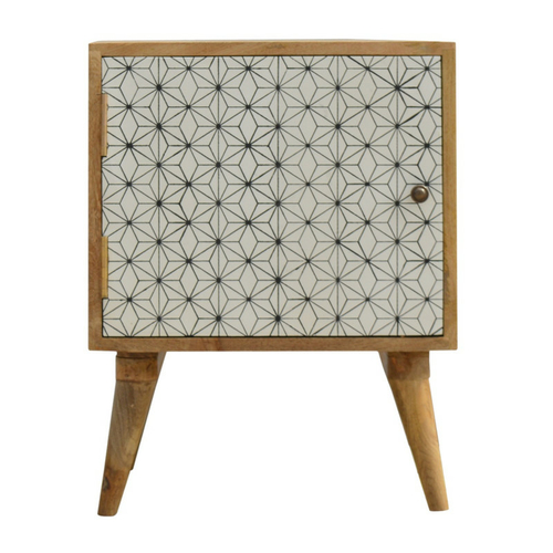 Geometric Screen Printed Door Bedside