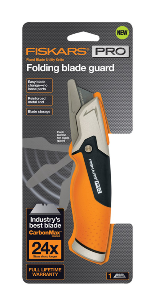 Fiskars 2829505 5 in. Pro Fixed Blade Utility Knife, Orange