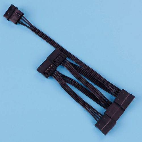 1pc 4Pin IDE Molex To 5 Port 15Pin SATA Power