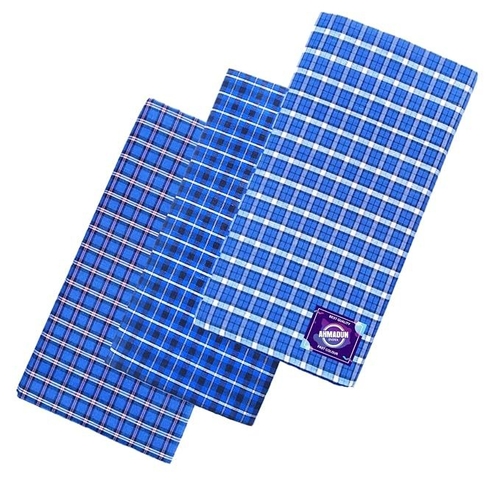 Cotton Small Check Lungi for Men Free Size Branded, Stylish, Soft and