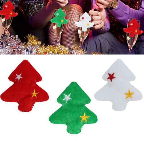 Urijk 6Pcs Christmas Wine Glass Set Cover Xmas