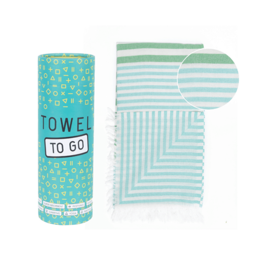 Beach Pool Hammam Towel, Turquoise Green in Gift Box