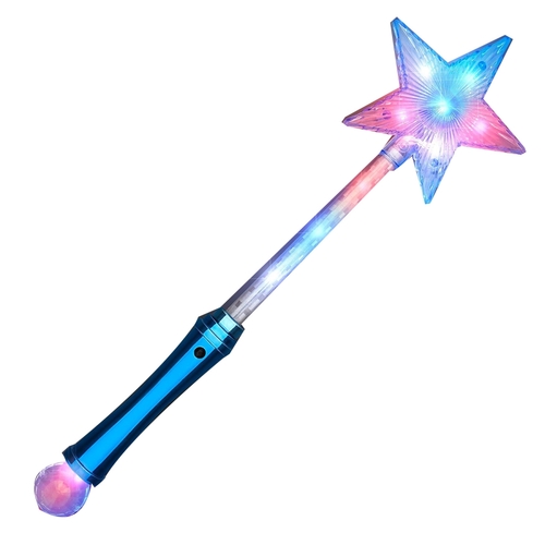 Blinkee 141070 Crystal Star Wand with LEDs, Red, White & Blue