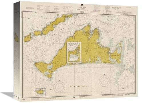 Global Gallery GCS-450541-16-142 16 in. Nautical Chart - Marthas Viney