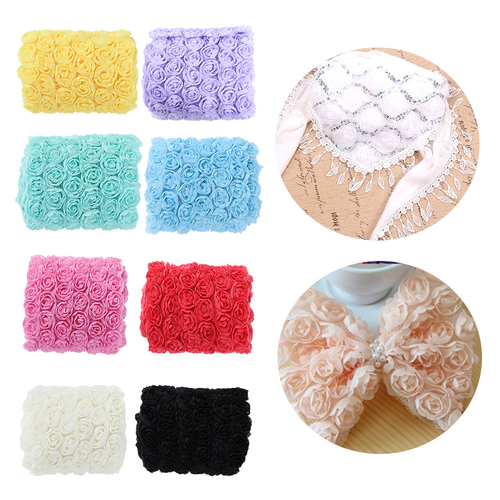 1pc MultiColorful 6 Row 9cm Width 3D Chiffon