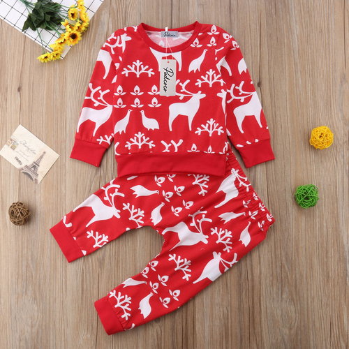 Baby Xmas Clothes Toddler Baby Boys Girls Red