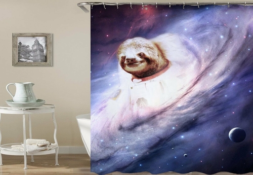 Sloth In The Milky Way Shower Curtain