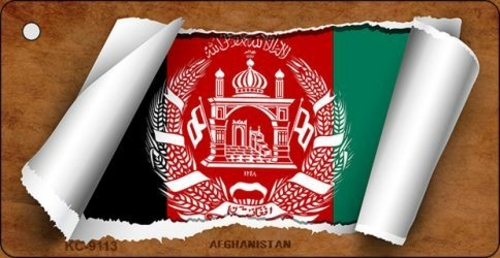 Smart Blonde KC-9113 Afghanistan Flag Scroll Novelty Key Chain