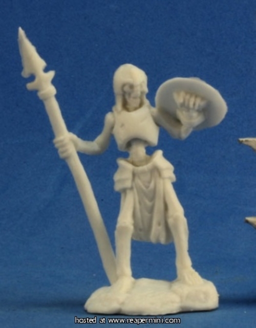 Reaper Miniatures REM77239 25mm Scale Skeleton Guardian Spearman, 