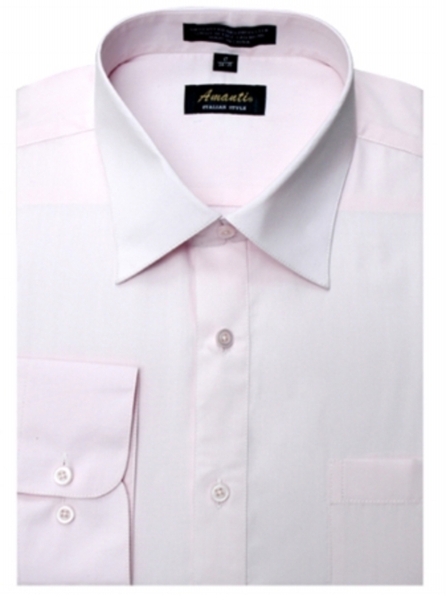 Amanti CL1008-16 1-2x32-33 Amanti Mens Wrinkle Free Pink Dress Shirt -