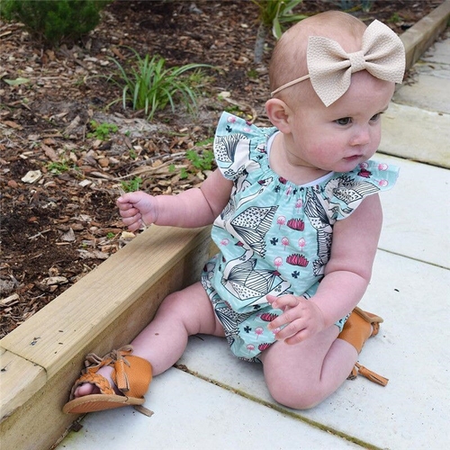 Baby Paper Cranes Pinted Bodysuits Newborn Infant