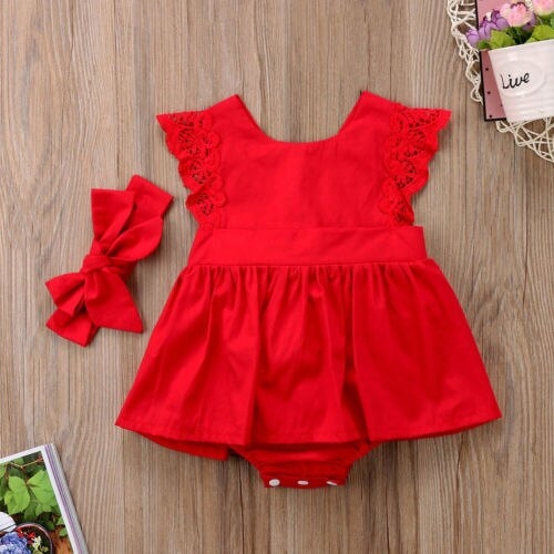 Christmas Kids Toddler Baby Girl Lace Princess