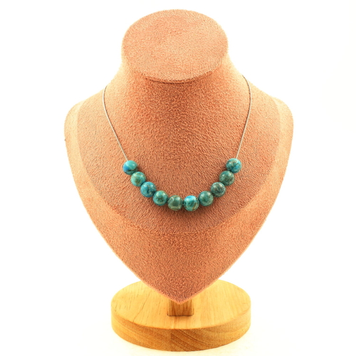 Turquoise from South Africa 8 mm 10 beads necklace.