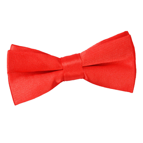 Plain Satin Pre-Tied Bow Tie - Boys - Red