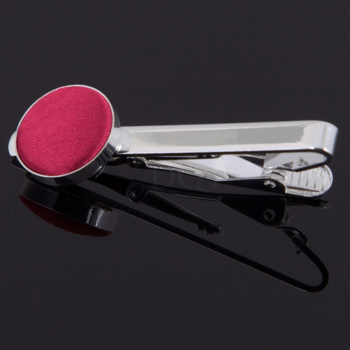 Plain Satin Tie Clip - Crimson Red