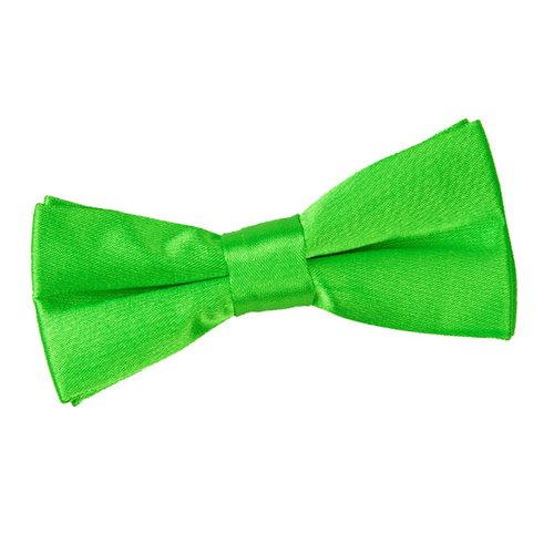 Plain Satin Pre-Tied Bow Tie - Boys - Apple Green