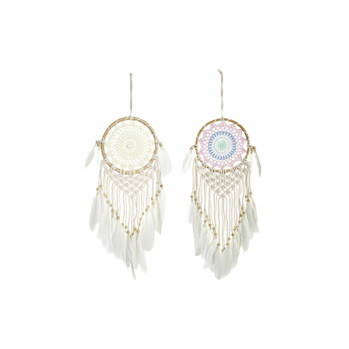 Dream Catcher DKD Home Decor 19 x 2 x 65 cm Feathers Blue Pink White