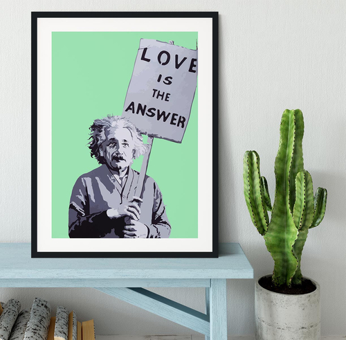 Banksy Love Is The Answer Green Framed Print