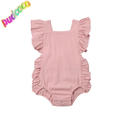 Sleeveless Newborn Baby Girl Summer Ruffle