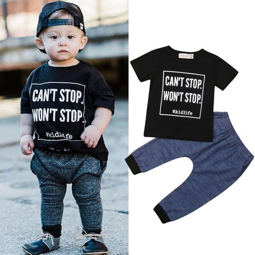 1 6Y Summer Causal Toddler Baby Boy Clothes 2PCS