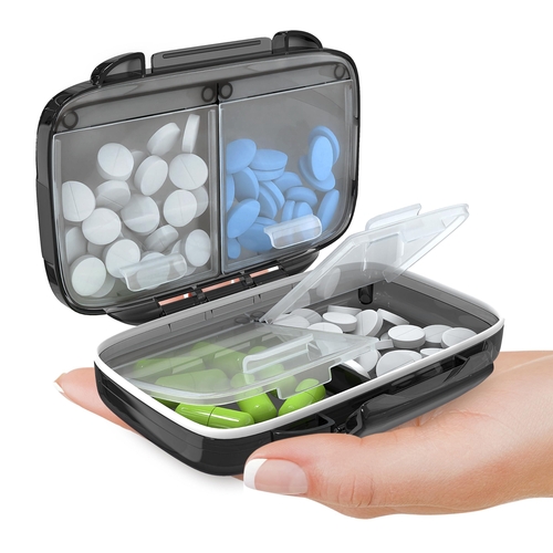 Small Pill Box for Purse Mini Pill Case   Medicine Pill Organizer