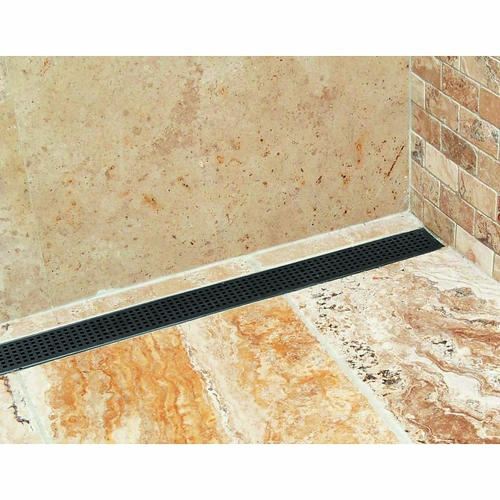 120cm Bathroom Shower Black Grate Drain w/ Centre outlet Floor Waste