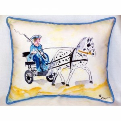 Betsy Drake ZP516 Carriage & Horse Indoor & Outdoor Throw Pillow- 20 x