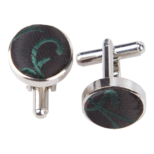 Swirl Cufflinks - Black & Green