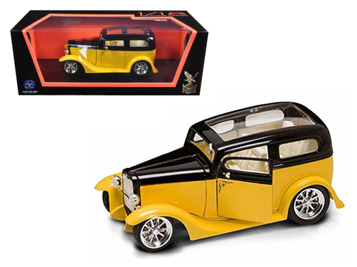 1931 Ford Model A Sedan Yellow/Black 1/18 Diecast Car Model by Road