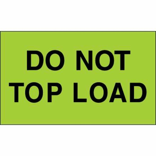 Tape Logic DL2345 3 x 5 in. - Do Not Top Load Fluorescent Green Labels