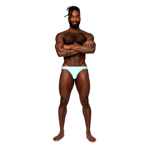 Male Power Easy Breezy Thong Sleeve Aqua L/XL