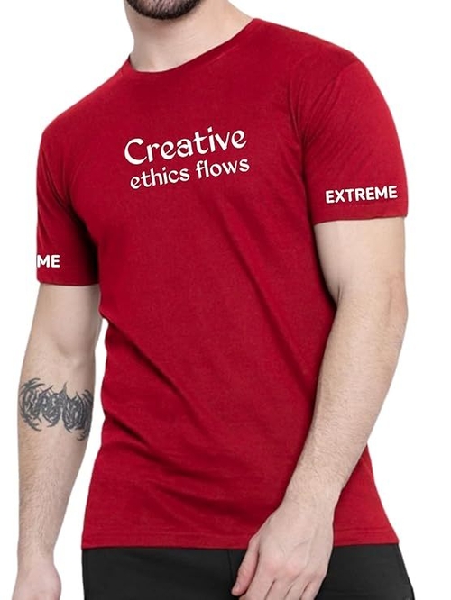 ROUND NECK HALF SLEEVES PRINTED "CREATIVE ETHIC" TSHIRT FOR MEN