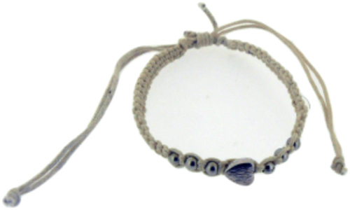 Solid Rock Jewelry 144731 White Cotton Adjustable Friendship with Hear