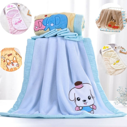 2019 Baby Girls Winter Warm Floral Swaddle Blanket