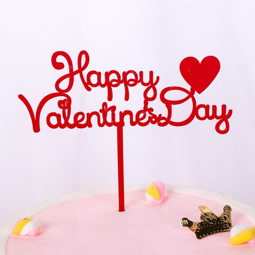 1PC Happy Valentine's Day Love Heart Cake Topper