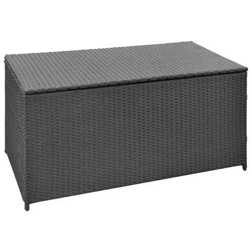 Garden Storage Box Black 47.2"x19.7"x23.6" Poly Rattan