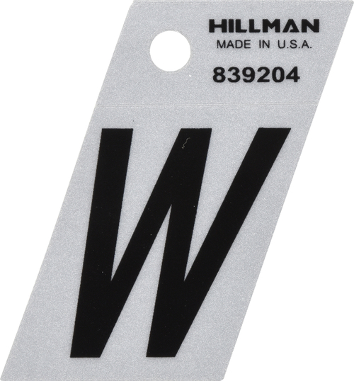 1.5 in. Black & Silver Reflective Mylar Angle-Cut Adhesive Letter 