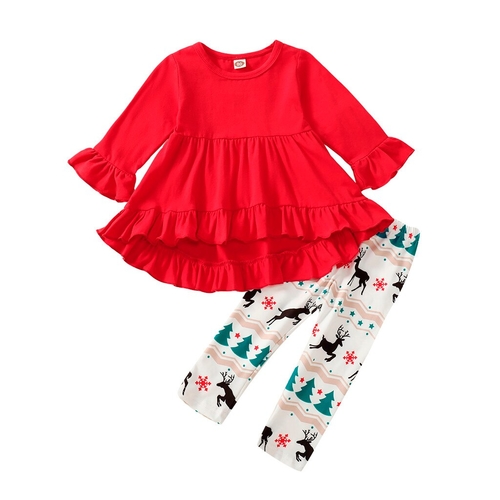 Toddler Kids Baby Girls Cartoon Deer Dress Tops