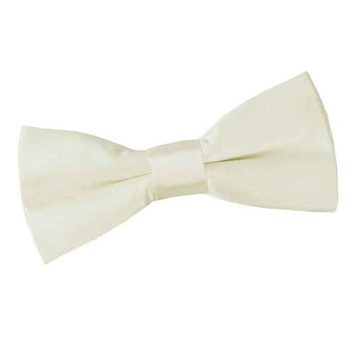 Plain Satin Pre-Tied Bow Tie - Boys - Ivory