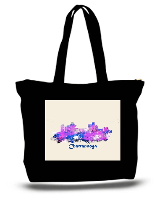 City Of chattanooga Skyline  Tote New Zipper Bag