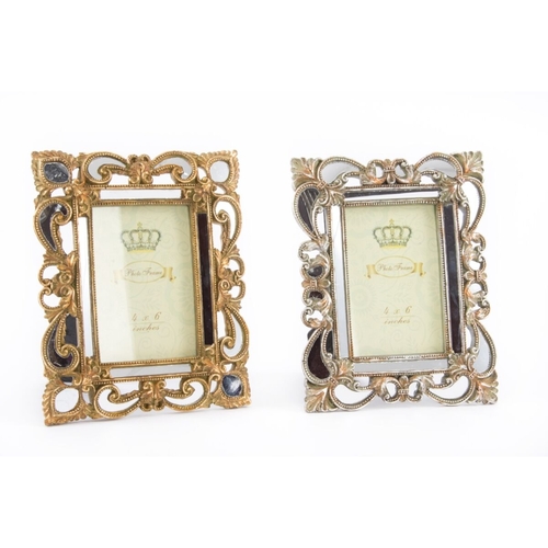 Photo frame DKD Home Decor 19 x 2 x 25 cm Silver Golden Resin Shabby