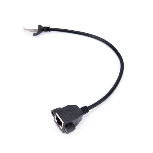 30cm RJ45 Cable Male To Female Screw Panel Mount