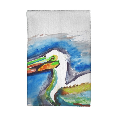 Betsy Drake KT667 White Pelican Head Kitchen Towel