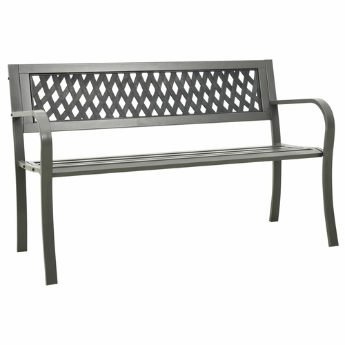 Garden Bench 49.2" Black Steel
