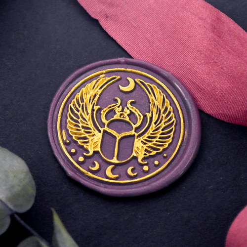 Galaxy Beetle Moon Stamp / Wedding Wax Seal Stamp / Sealing Wax Stamp