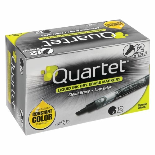 Quartet 5001-2MA Enduraglide Dry-Erase Markers Chisel Black, Pack 