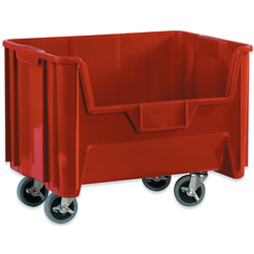 Box Partners BING121 Red Mobile Giant Stackable Bins- 3