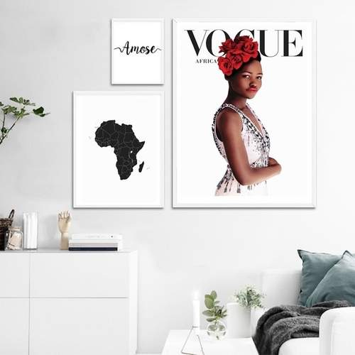 Map of Africa Canvas Painting Fashion African