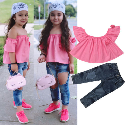 Fashion Kids Girl Clothes Summer Sets Girl